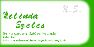 melinda szeles business card