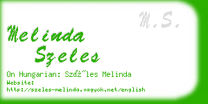 melinda szeles business card